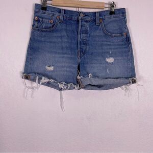 Levi’s 501 Big E Hidden Button Fly High Waisted Jean Shorts